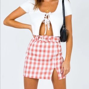 Princess Polly Plaid High Waisted Skirt